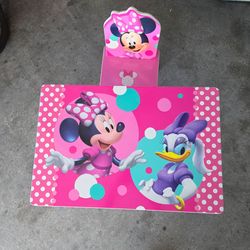 Delta Children Disney Minnie Mouse 2 Piece Toddler Playroom Set– Includes Table and Chair Pink
