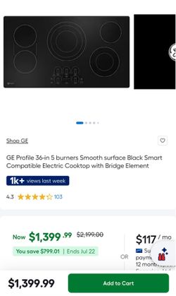 NEW GE electric cooktop