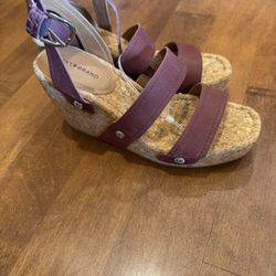 Woman’s new Lucky brand, leather wedge sandals, shipping available