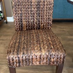 Pottery Barn Rattan Dining Chairs (4 Total)