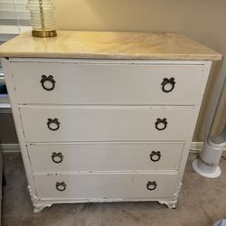 Antique (1920s) Wooden Dresser with Marble Top