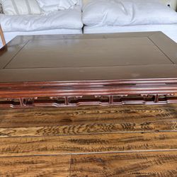 Vintage Carved Korean Rosewood Coffee Table – Traditional Asian Kang Table