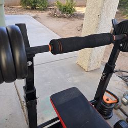 Weights Set All You See For $180 Cash  Included 2 New 35lbs Dumbells  & Alot More