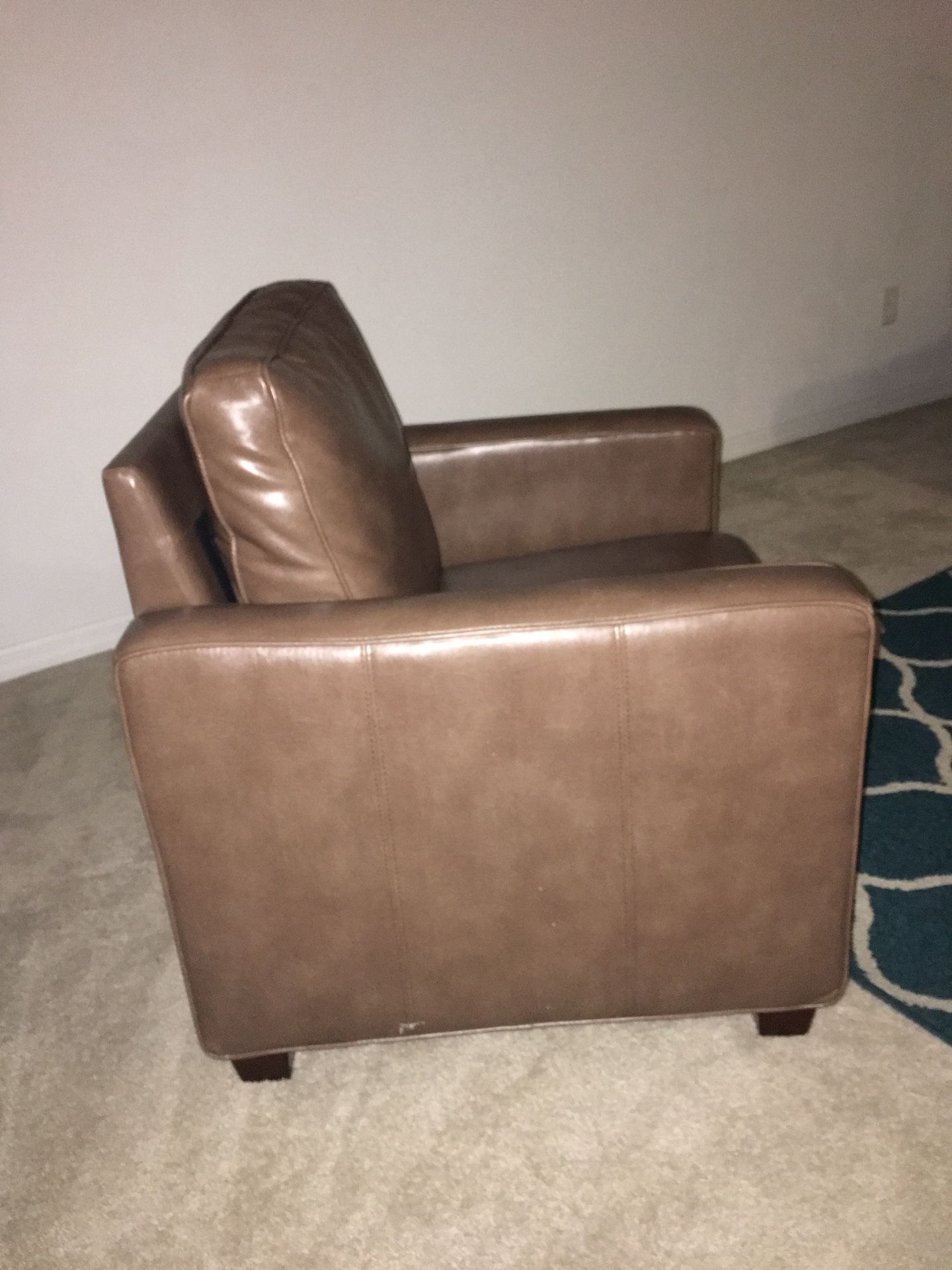 2 leather brown couch chairs