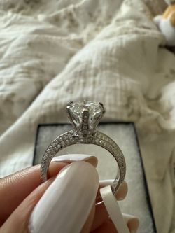 Size 8 Moissanite Ring. Sterling Silver