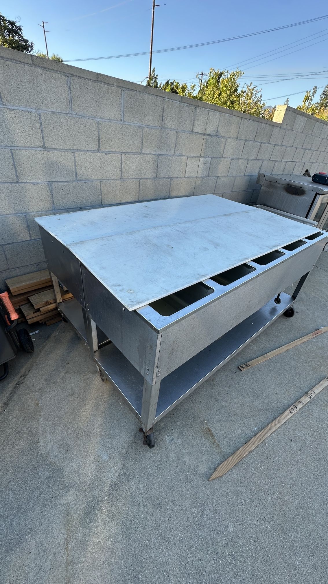 2 Steam Table Bain-marie Food Prep Table