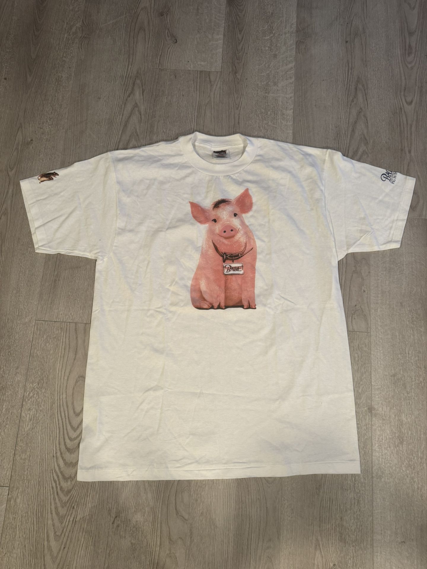 BABE PIG IN THE CITY 映画Tシャツ ホワイト Vintage 1998 Babe: Pig In The City Movie Promo T Shirt XL for Sale