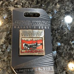 Disney Trading Pin Star Wars Galaxy’s Edge Landing  2019 Dated Pin .  Limited Release .  Brand New On Original Card.  