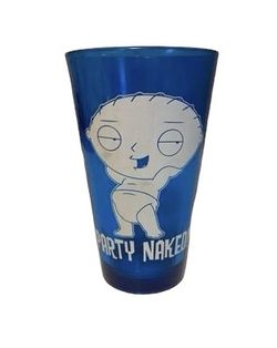 FAMILY GUY Stewie PARTY NAKED Blue Pint Beer Drinking Glass