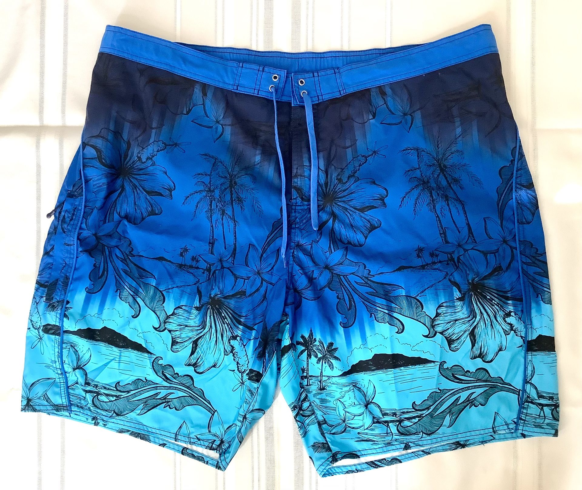 💥 Roundtree & Yorke Caribbean Men's Swimming Trunks Sz Big 2XB Cambodi