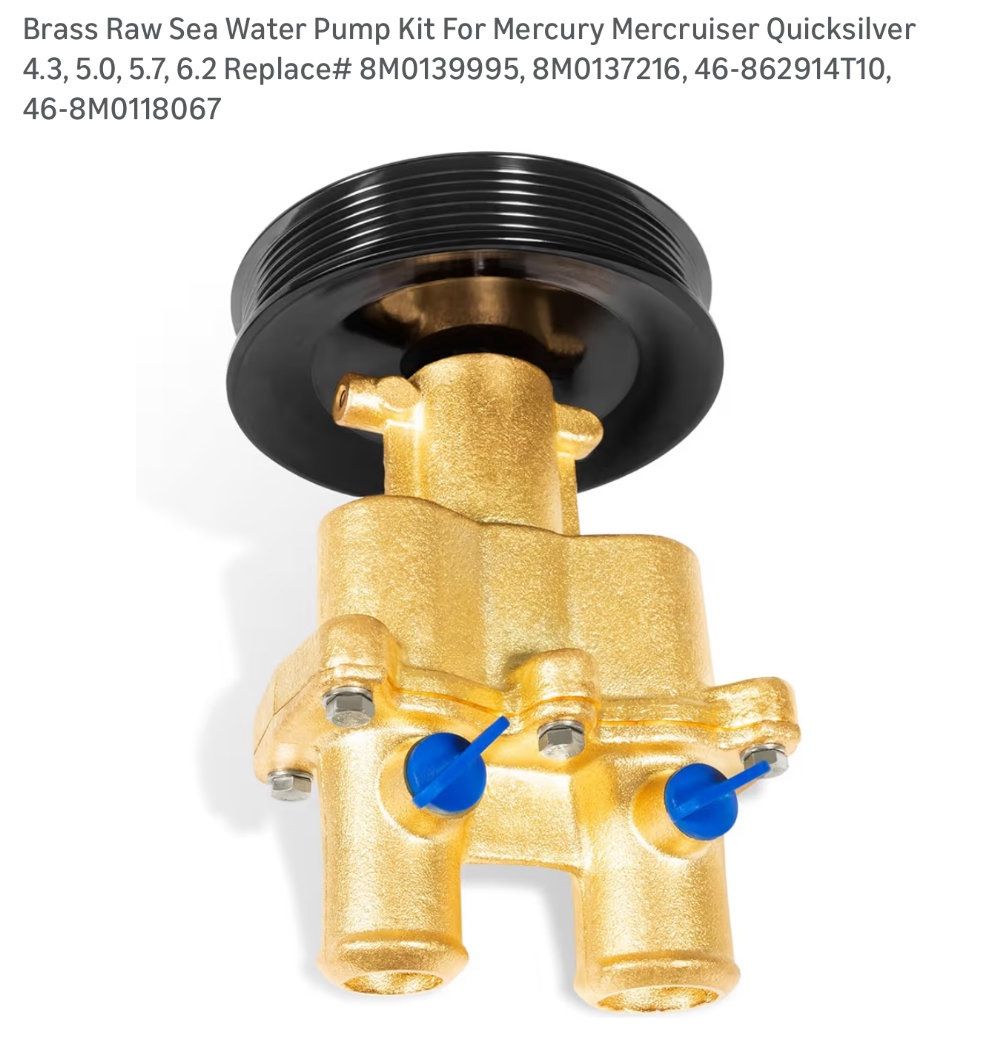 For Mercury Quicksilver Raw Sea Water Pump 8M0137216 46-8M0118067 46-8M0139995