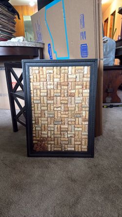 Wine cork art framed