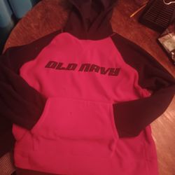 Old Navy Red & Black Hooded Sweatshirt Size: Large 