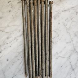 8 pcs JUMBO NAILS / SPIKES 11 1/2" Long GALVENIZED STEEL