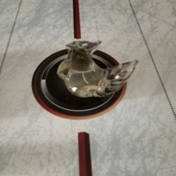 Glass Roosters Paper Weight 