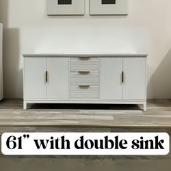 Clearance On 61" Bathroom Vanity Stone Countertop  (Open Box)