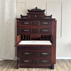 Eastlake Butler’s Chest c.1880 Drop-Front Secretary,Lock & Key,Free Delivery