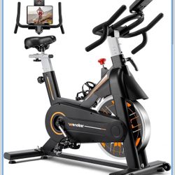 Exercise Bike, WENOKER Stationary Bike for Home, Indoor Bike with Silent Belt Drive, Heavy Flywheel, Multi-grips Handlebar and Upgraded Digital Displa
