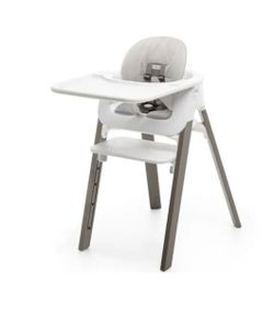 New Stokke Steps 5-1 Complete White Hazy Grey Highchair with cushion