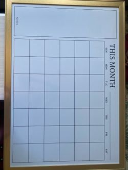 Dry Erase Calendar Board Gold