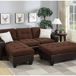 SECSIONAL SOFA CHOCOLATE REVERSIBLE SECSIONAL ☎️1714586,2564
