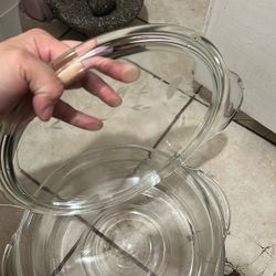 Glass Container And Glass Salsa And Chips With The Middle For Dip