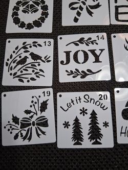 Small 3 x 3 inches  wide-X-mas stencils  (2x $1).