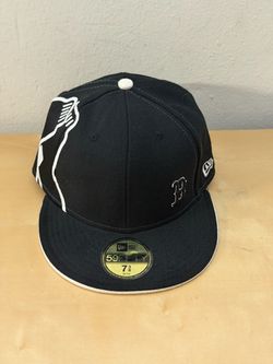 Boston Red Sox New Era 59FIFTY 7 3/8 Big Logo Wrap Black White Fitted Hat