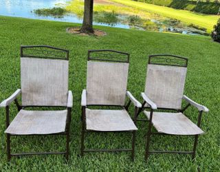 Metal Folding Patio Matching Chairs Set of (3)