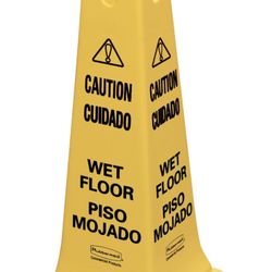 Rubbermaid Safety Cone 25″ with Multi-Lingual “Caution, Wet Floor” Imprint