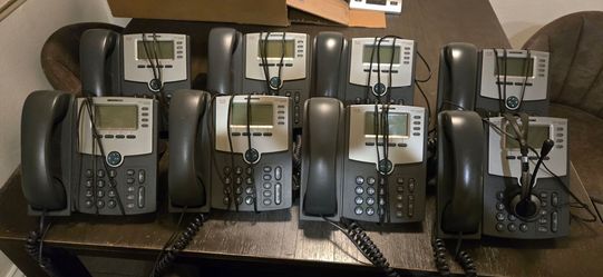9 Cisco SPA504G Office IP Phones with Power Adapters