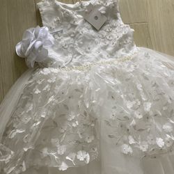 Girls White Dress Size 8-9