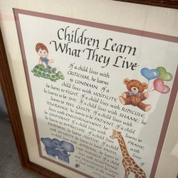 children Learn What They Live Framed Artwork