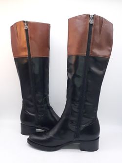 Etienne Aigner Womens Chip Black Brown Leather Zip Knee High Riding Boots US 5.5 for Sale in Hayward CA OfferUp