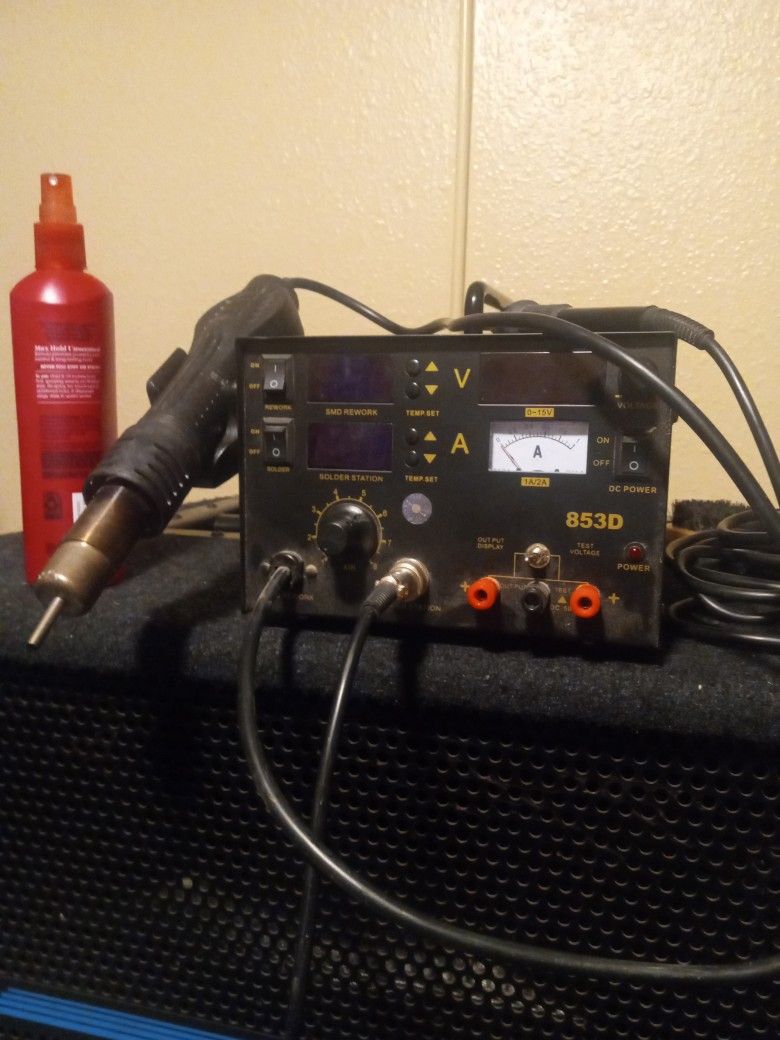 853 D 3 In 1 Workstation, DC Power Supply,Solder ,Desolder The Old Works Great 100 Bucks