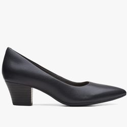Clarks  Tersa Step Black Leather Shoes