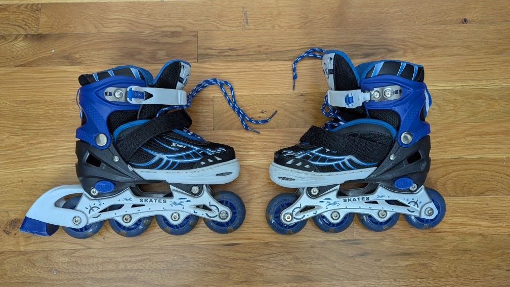 Kid's Adjustable Size Roller Blades, Like New Condition 