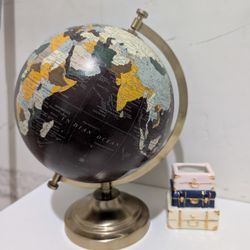 World Globe Map And Suitcase Holder