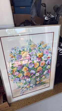 Framed Watercolor impressionist flower