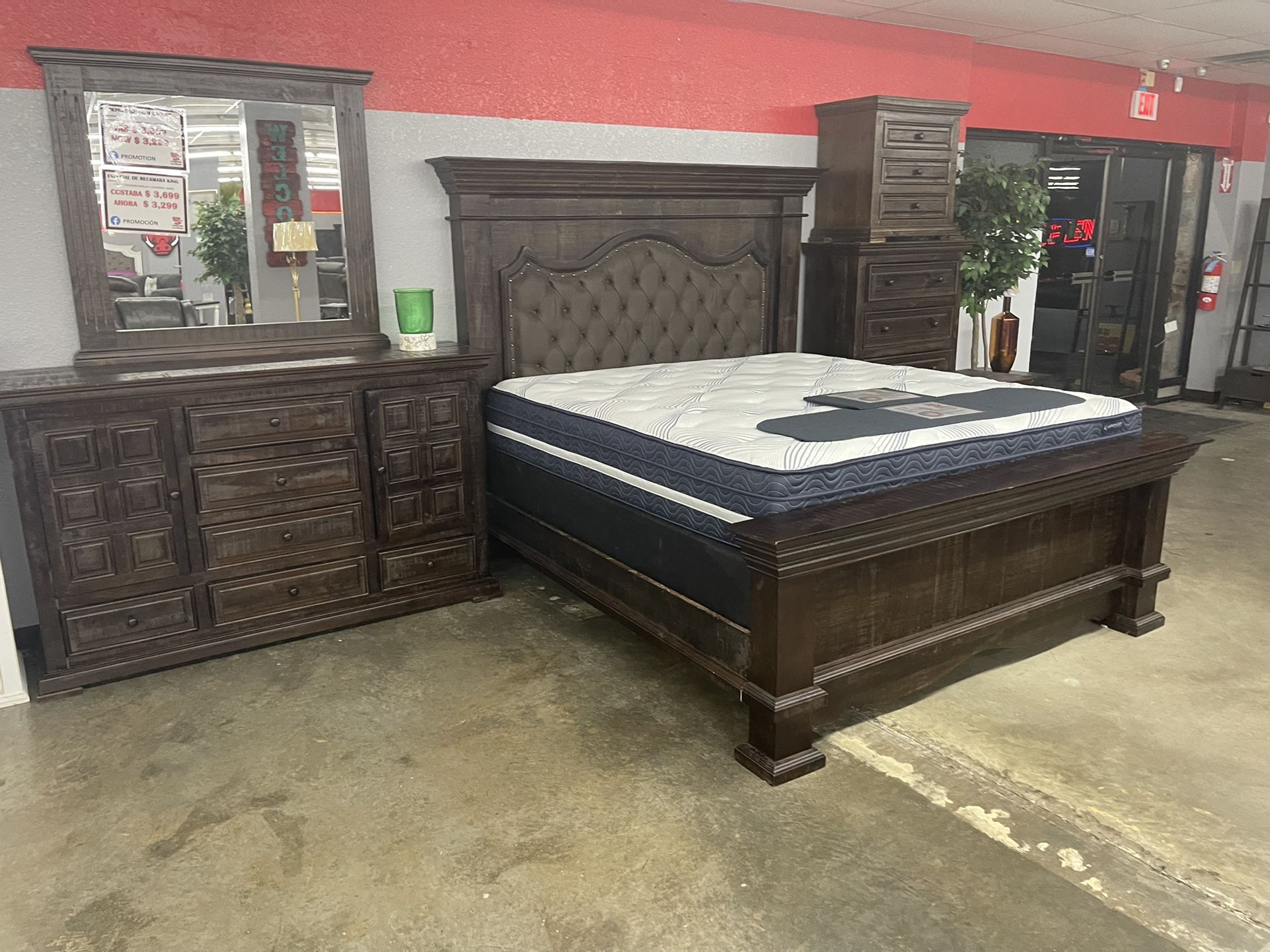 Brand New King Rustic Bedroom Group Available Now!! 