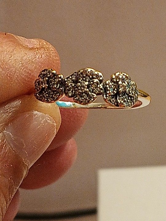 Pandora Authentic Brand New Sterling Silver Sparkling Triple Pave Pansy Ring Size 9