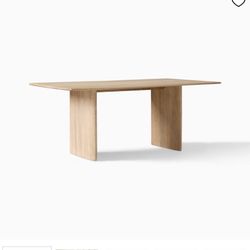 West Elm 72” Anton Dining Table In Cerused White 