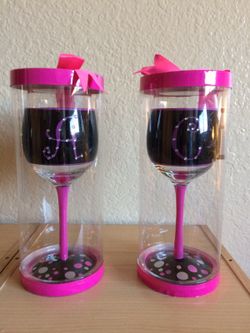 HAND PAINTED WINE GLASSES