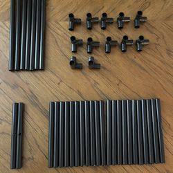 Random Light Weight Black Metal Pipes and Connectors (See Description!!)