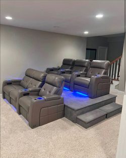 Luxury movie theater chairs + platform/riser