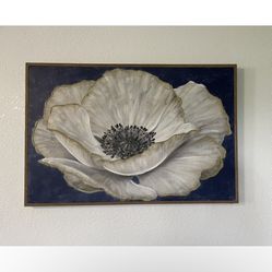 Blue And White Giant Flower Canvas