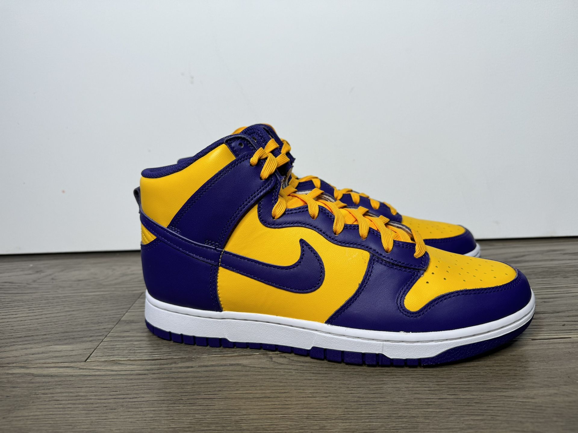 yellow high top dunks