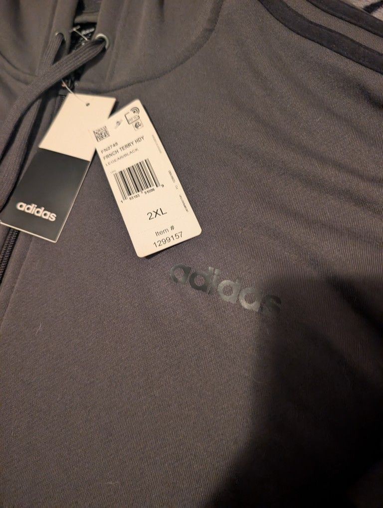 Adidas Zip Hoodie New Men's 2x