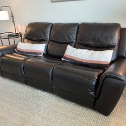 Recliner Leather Couch W/ USB Ports