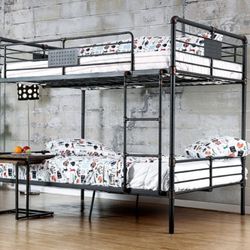 Brand New Black Metal Full Over Full Bunk Bed 